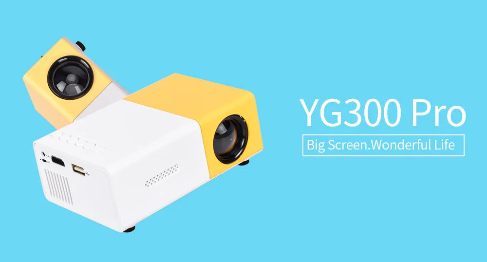 Home Theater YG300 Mini Projector Support 1080P Decoding Built-in Audio LED Projector for Smartphone Notebook 3D Glasses As Gift